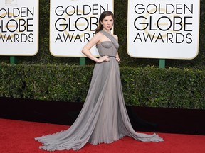 Anna Kendrick arrives at the 74th annual Golden Globe Awards, January 8, 2017, at the Beverly Hilton Hotel in Beverly Hills, California