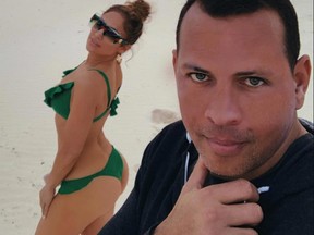 Jennifer Lopez and Alex Rodriguez seen in happier times.