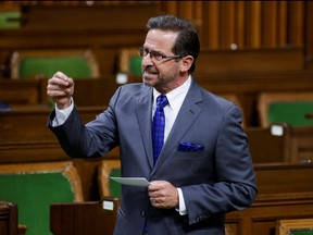 Bloc Quebecois leader Yves-Francois Blanchet speaks during Question Period in the House of Commons on Parliament Hill in Ottawa May 5, 2021.