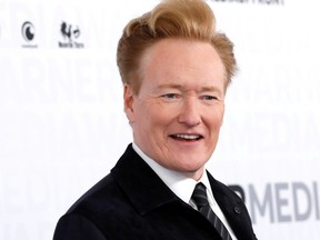 Comedian Conan O'Brien poses as he arrives at the WarnerMedia Upfront event in New York City, New York, May 15, 2019.