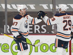 Edmonton Oilers stars Connor McDavid (left) and Leon Draisaitl are once again lighting up the NHL.