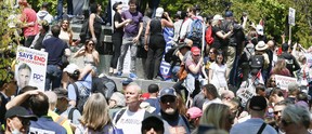 A rally against lockdowns organized by Maxime Bernier and held at Queen’s Park in Toronto on Saturday, May 15, 2021.