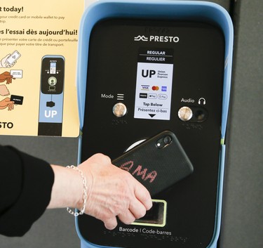 New machines allow passengers to use their phones to pay for fares. VERONICA HENRI/TORONTO SUN