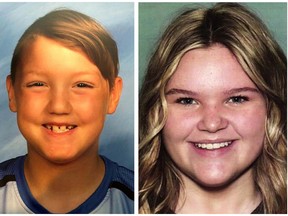 This combination of undated file photos released by the National Center for Missing and Exploited Children show murdered children Joshua Vallow, left, and Tylee Ryan.