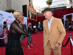 Craig Gillespie and Kirby Howell-Baptiste arrive at the premiere for Cruella at the El Capitan Theatre on May 18, 2021 in Los Angeles.