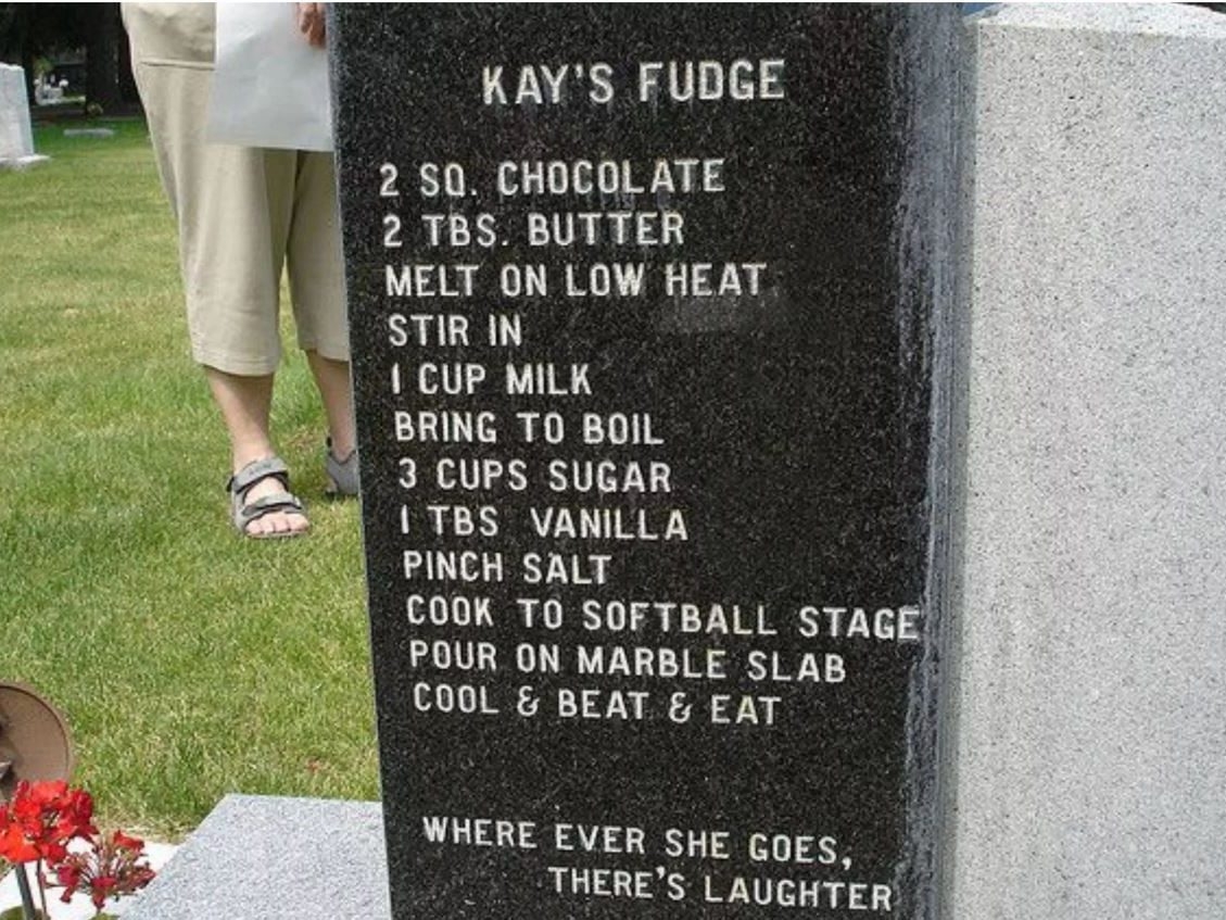 From the ladle to the grave Headstone fudge recipe goes viral