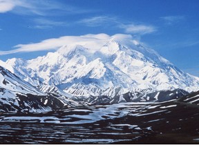 Denali National Park's Mt. McKinley, in Alaska, is the highest peak in North America.
