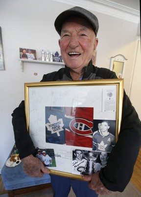Dick Duff at his Toronto-area home. The living legend opened up to our Steve Simmons about playing for the Leafs and Canadiens. JACK BOLAND/TORONTO SUN