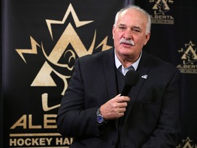Inductee John Davidson speaks during a press conference announcing the 2020 inductees into the Alberta Hockey Hall of Fame on Thursday, January 2, 2019.