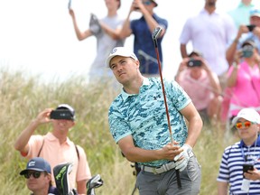 Jordan Spieth plays his shot from the 17th tee during a practice round for the PGA Championship on Tuesday at the Ocean Course on Kiawah Island, S.C.