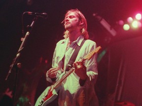 Kurt Cobain from Nirvana plays at the PNE Forum for what would be the band's last show in Vancouver, Jan. 3, 1994.