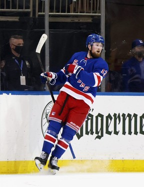 Just as phenom Alexis Lafreniere is playing better, the Rangers fired GM Jeff Gorton and president of hockey ops John Davidson on Wednesday. GETTY IMAGES