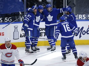 The Toronto Maple Leafs have the whole gang together to start the playoffs against the Montreal Canadiens.