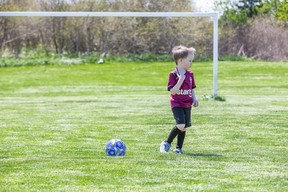 Ontario Soccer both last summer and fall severely limited the number of athletes permitted per section of the field. Formal games were banned and replaced by controlled and modified games. In-practice contact was banned until the province opened up past the grey and red zones. DEREK RUTTAN/POSTMEDIA NETWORK