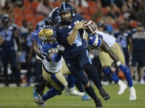 When the league last played two years ago, Toronto Argonauts quarterback McLeod Bethel-Thompson led all QBs by tossing 26 TDs. 
THE CANADIAN PRESS