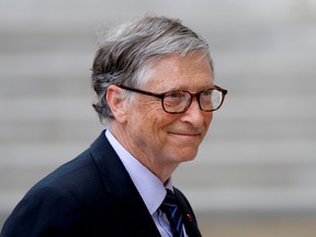 Bill Gates arrives at the Elysee Palace in Paris April 16, 2018.