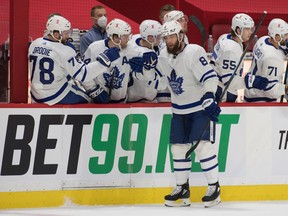 Maple Leafs defenceman Jake Muzzin suffered a lower-body injury in the second period of Game 6 against the Montreal Canadiens and didn’t return. He may not play Monday night in the decisive Game 7.