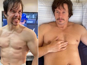 Mark Wahlberg took to Instagram to show off his 20-pound weight gain for an upcoming movie.