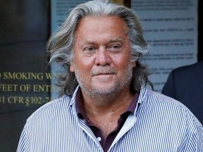 Former White House Chief Strategist Steve Bannon exits the Manhattan Federal Court, in the Manhattan borough of New York City, Aug. 20, 2020.