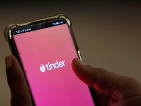 The dating app Tinder is shown on a mobile phone in this picture illustration taken September 1, 2020.