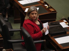 Ontario NDP leader Andrea Horwath inside the legislature at Queen's Park in Toronto on May 19, 2020.