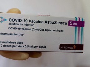 A box of AstraZeneca's COVID-19 vaccine.