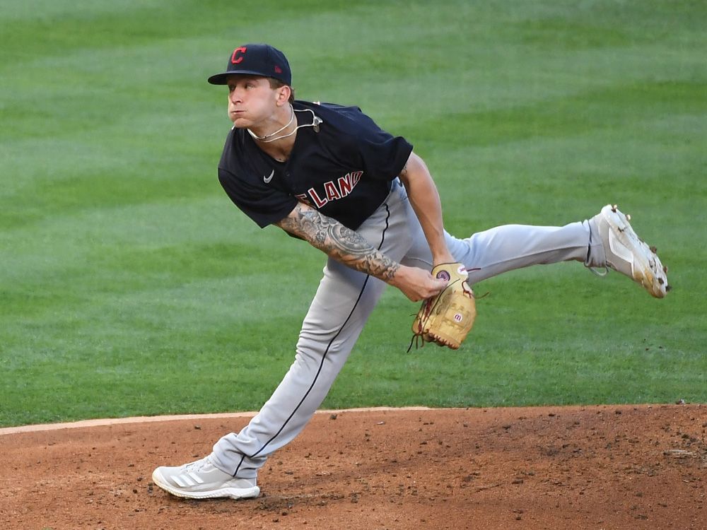 Indians pitcher Zach Plesac breaks thumb as he 'aggressively' rips off shirt