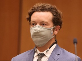 Actor Danny Masterson is arraigned on three rape charges in separate incidents in 2001 and 2003, at Los Angeles Superior Court, Los Angeles, Calif., Sept. 18, 2020.