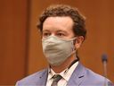 Actor Danny Masterson is arraigned on three rape charges in separate incidents in 2001 and 2003, at Los Angeles Superior Court, Los Angeles, Calif., Sept. 18, 2020. 