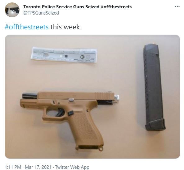 Vast majority of Toronto crime guns are prohibited weapons