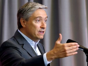 Canada's then-Minister of Foreign Affairs Francois-Philippe Champagne speaks to media at a cabinet retreat in Ottawa, Ontario, Canada September 14, 2020.