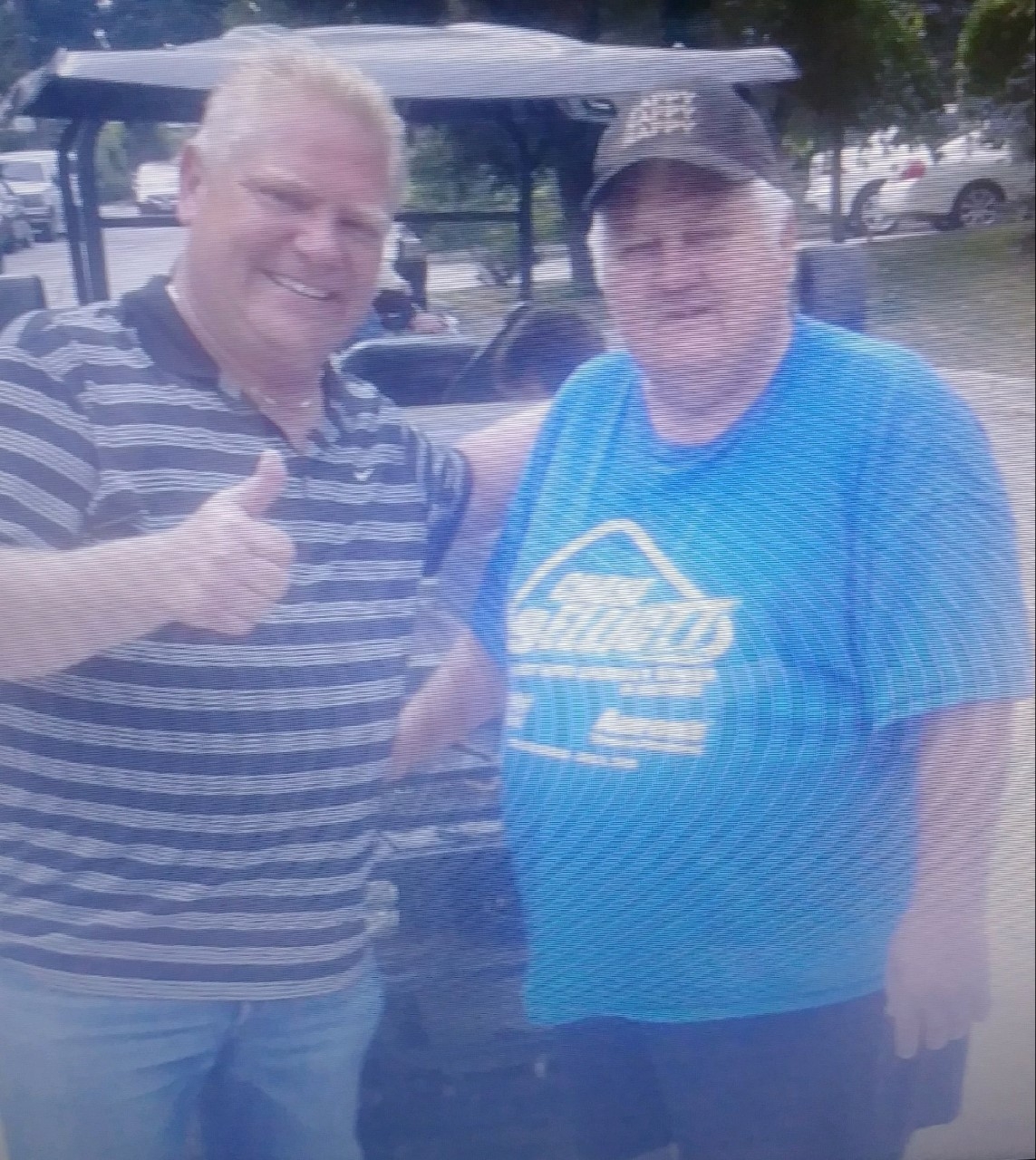 Neil Caulfield’s late father, Larry (right), is pictured with Premier Doug Ford.  Neil Caulfield’s late father, Larry (right), is pictured with Premier Doug Ford.