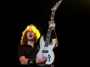 David Ellefson of the heavy metal rock band Megadeth performs at the 2010 Heavy MTL Festival held at Jean Drapeau Park in Montreal on Saturday, July 24, 2010.