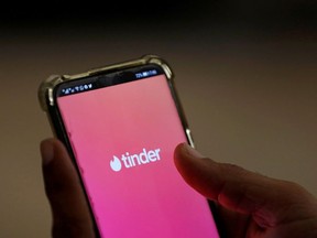 The dating app Tinder is shown on a mobile phone in this picture illustration taken September 1, 2020.