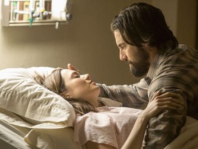 "This Is Us" stars Mandy Moore and Milo Ventimiglia are pictured in the pilot episode.