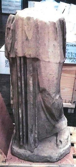 The sculpture Fragment of Myron’s Samian Athena is pictured in a Department of Justce photo.