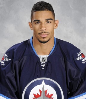 Evander Kane when he was with the Winnipeg Jets during the 2014-2015 season