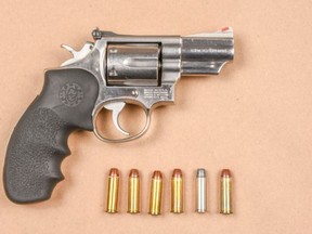 A snubnosed Smith &; Wesson revolver seized during Peel police raids on Monday, May 24 2021