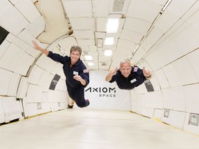 Former NASA astronaut Peggy Whitson and entrepreneur John Stoffner are preparing for a trip to the International Space Station aboard the SpaceX Crew Dragon spacecraft in a mission arranged by Axiom Space. MUST CREDIT: Axiom Space

ONE-TIME USE ONLY