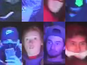 Investigators need help identifying these eight individuals who are sought in connections with a fiery stunt driving incident at McNicoll Ave. and Placer Ct., in North York, on April 4.