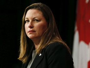 At Queens Park , NDP finance critic Catherine Fife comments  on changes to the Ontario government's Advertising Act proposed by Kathleen Wynne's government,  in Toronto, Ont. on Tuesday May 12, 2015.