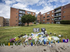 A memorial for Brendon Kirk Daley, 32, who was fatally shot June 13, 2021 on Clearview Heights. s