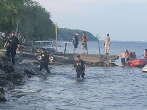 Police, firefighters and Canadian Coast Guard personnel were searching for a missing person off Turkey Point on Saturday.