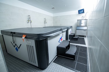 Hydrotherapy at Sahlen Field in Buffalo, where the Blue Jays will play home games in 2021.