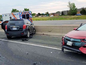 Two cars involved in a deadly crash Friday morning on the eastbound 401 in Pickering