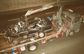 BLIZZARD: The iconic Princess Diana died far too young 25 years ago 3 This file photo taken August 31, 1997 shows the wreckage of Princess Diana's car being lifted onto a lorry in the Alma tunnel in Paris. Twenty years ago, on August 31, 1997, Britain's Princess Diana, Princess of Wales died in a high-speed car crash in Paris.