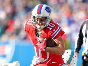 Bills wide receiver Cole Beasley runs with the ball against the Dolphins during NFL action at New Era Field in Orchard Park, N.Y., Oct. 20, 2019.