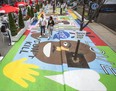 Generally Speaking mural by artist Nina Chanel Abney, and curated by Ashley McKenzie-Barnes, along Bellair St. in the Yorkville neighbourhood in Toronto, Ont. on Friday June 25, 2021.