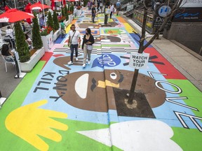 Generally Speaking mural by artist Nina Chanel Abney, and curated by Ashley McKenzie-Barnes, along Bellair St. in the Yorkville neighbourhood in Toronto, Ont. on Friday June 25, 2021.