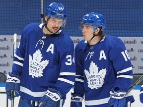 Already missing leading scorer Austin Matthews for three games and with Ilya Mikheyev out for eight weeks, the Maple Leafs had a pre-opener injury scare on Tuesday with first liner Mitch Marner.
